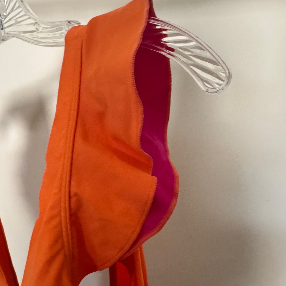 summersalt Colorblock One-Piece Swimsuit in Orange and Fuchsia NWT - Picture 3 of 5